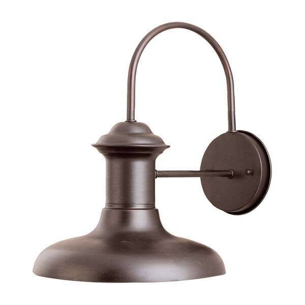 slide 2 of 2, Maxim Wharf Bronze Aluminum Shade 1-light Outdoor Wall Mount Light