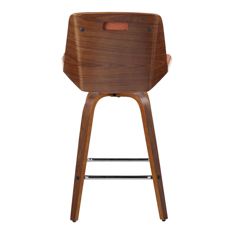 Carson Carrington Clemens 26" Fixed-Height Counter Stool with Bent Wood Legs & Square Footrest (Set of 2)