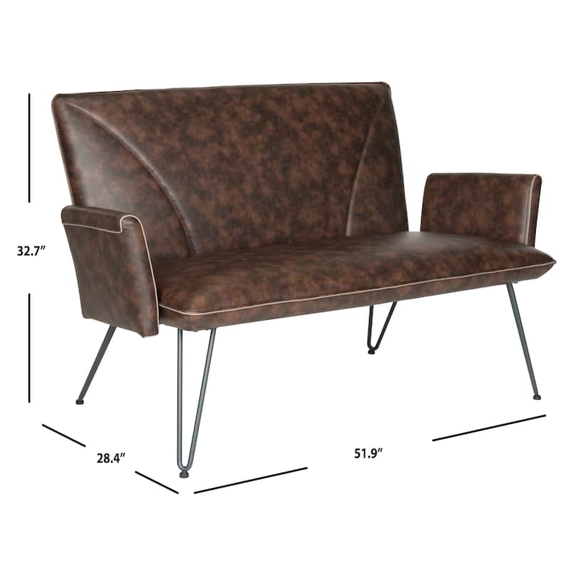 SAFAVIEH Michelina Mid-Century Modern Settee. - 52" W x 29" D x 33" H - 52Wx28Dx33H