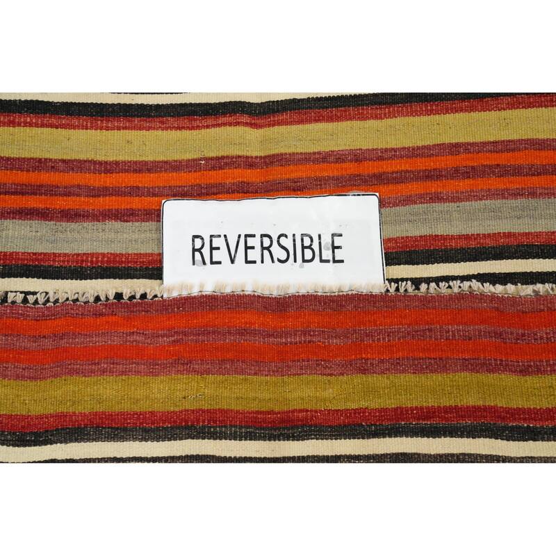 Hand Woven Oriental 100% Wool Carpet Southwestern Geometric Multi-Colored Kilim Area Rug - 7' 0'' X 4' 10''