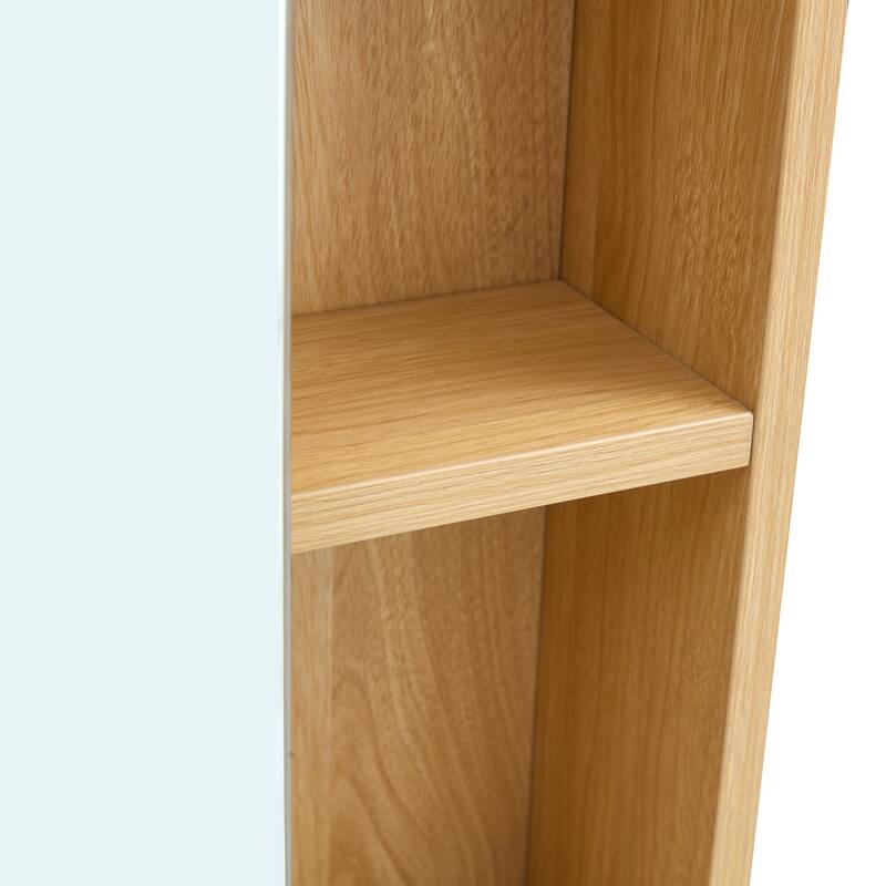 Bathroom Wall Mounted Mirror Cabinet Over The Toilet, Medicine Cabinet Storage Cabinet with Shelves and Towel Rack