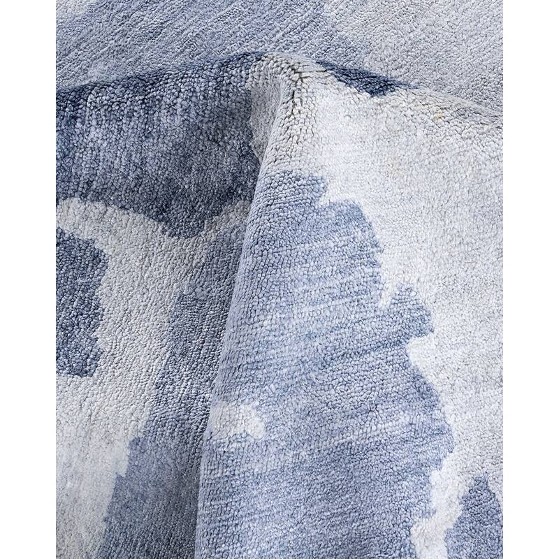 Modern One-of-a-Kind Hand-Knotted Area Rug - Gray, 9' 2" x 12' 0" - 9' 2" x 12' 0"