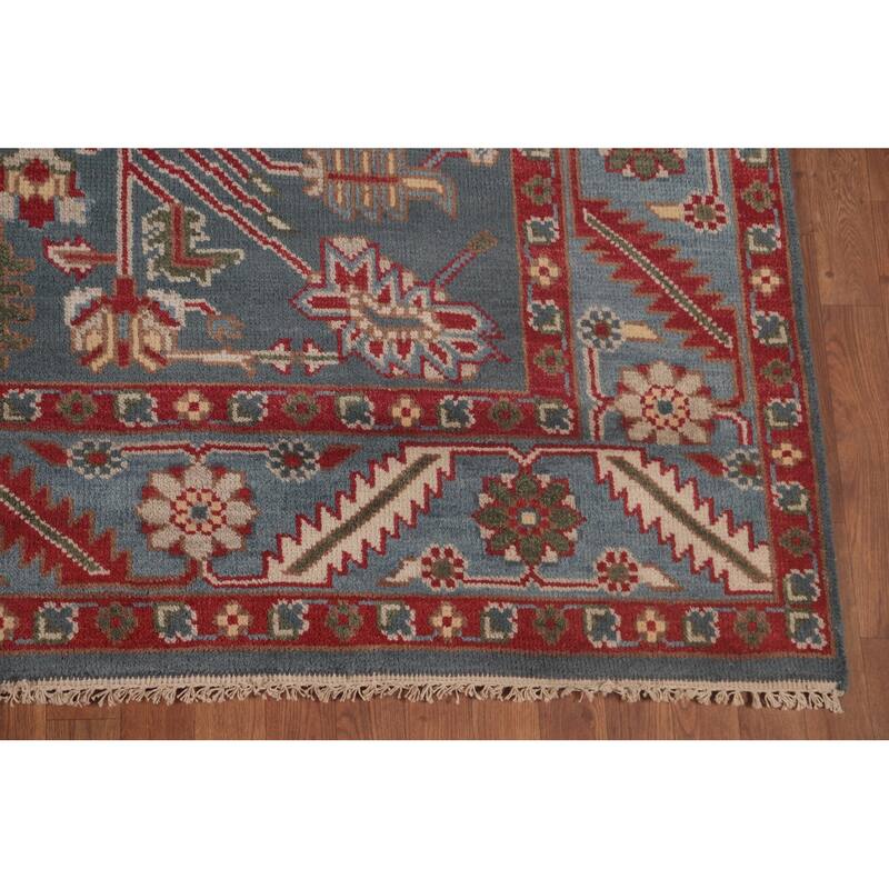 Oushak Area Rug Hand-Knotted Floral Wool Carpet - 8'0"x 9'10"