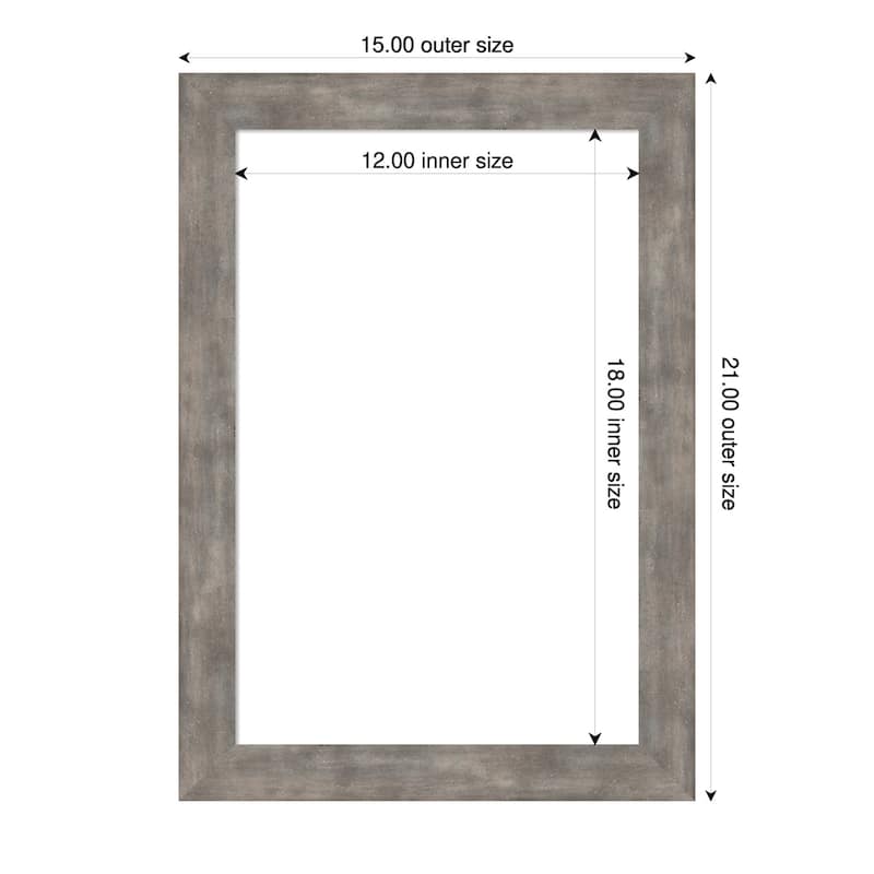 Amanti Art Marred Pewter Framed Dry Erase Magnetic Board - 15 x 21 in