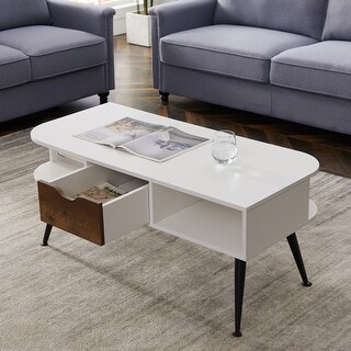 Wood Coffee Table with Drawer and Shelf -White - Bed Bath & Beyond ...