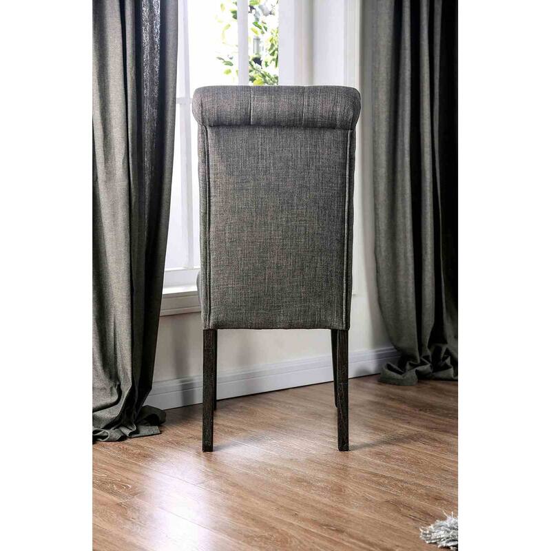 Gray Finish Classic Tufted Side Chairs Furniture Set