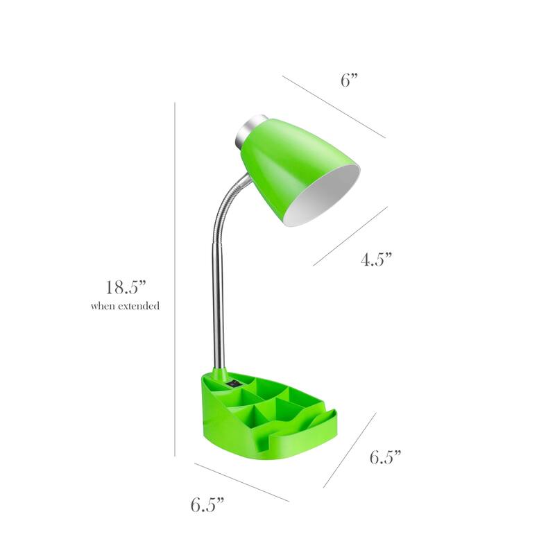 18.5 in. Chrome Finish Table Lamp with Green Shade, Desk Lamp for Writing and Computer Desks