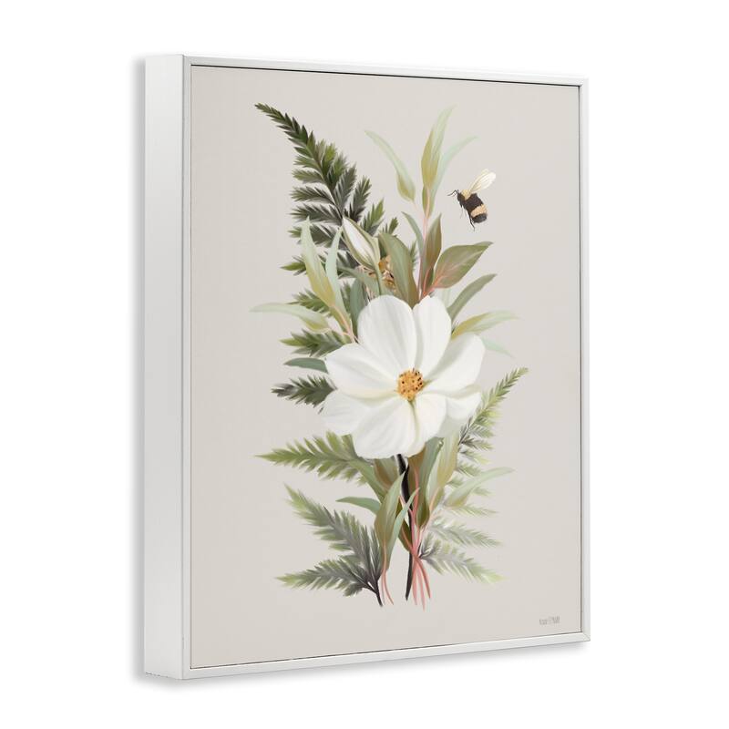 Stupell Bumble Bee & Flower Framed Giclee Art Design By House Fenway