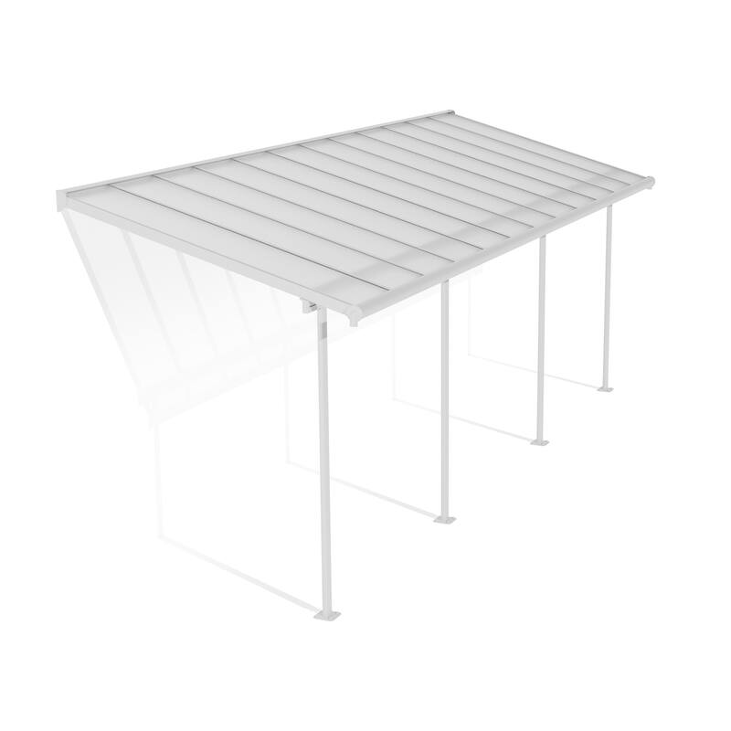 Sierra 7.5 ft. White & Grey Clear Panel Aluminum Patio Cover