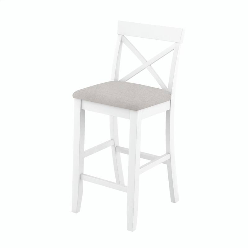 Farmhouse 48" Rectangular Wood Bar-Height Dining Set with 2 Chairs