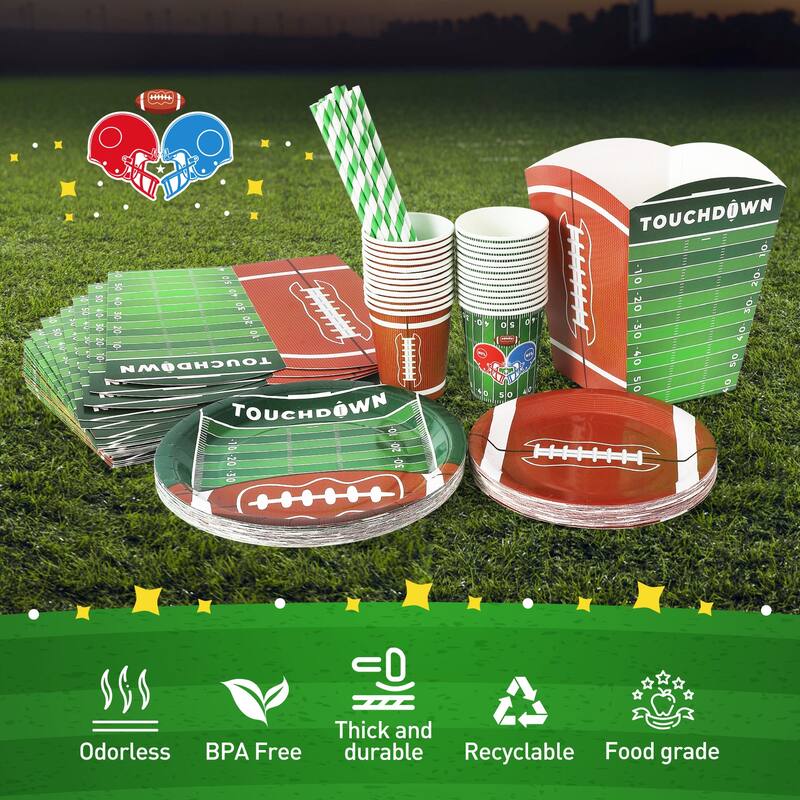 151 Pcs Football Party Tableware Set Serve 25