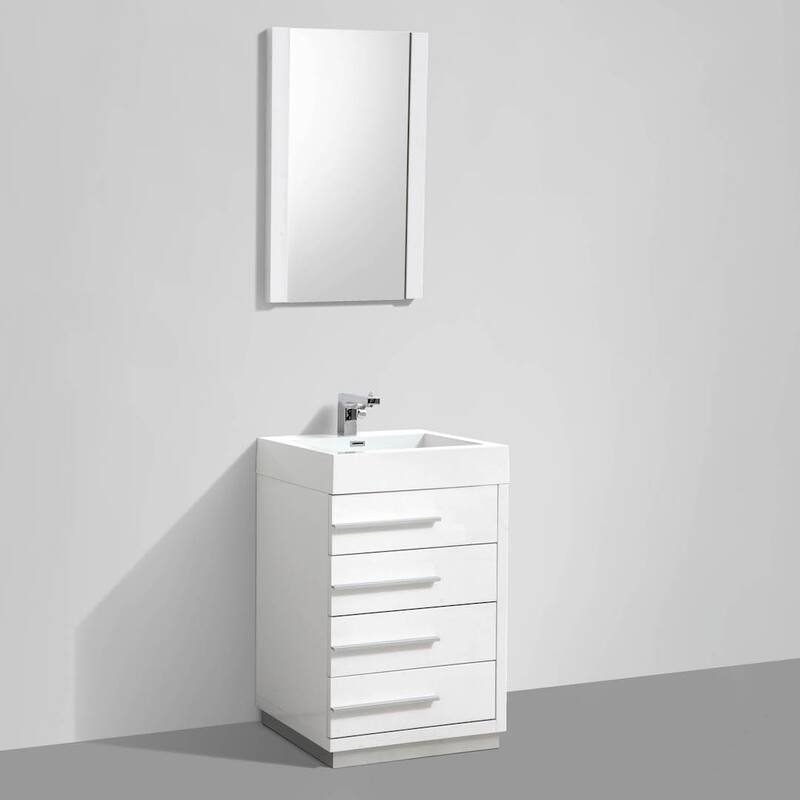 Blossom 24" All-Wood Vanity w/ Acrylic Sink & Mirror, Freestanding
