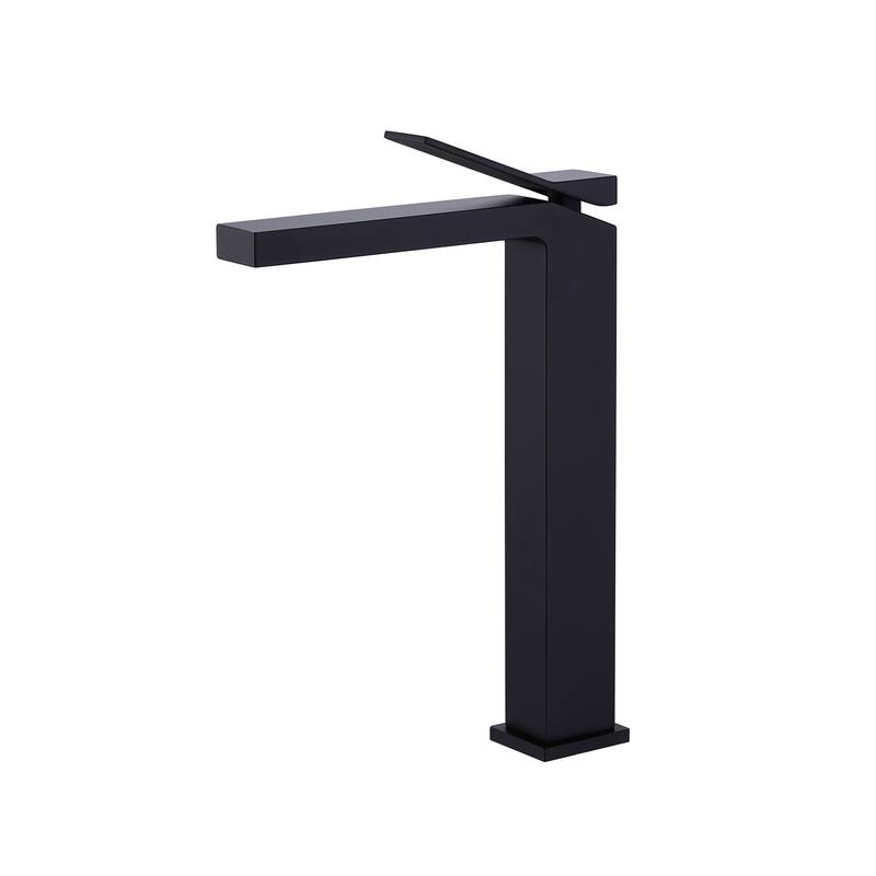 Rbrohant Single Handle Single Hole Bathroom Vessel Sink Faucet, Waterfall Spout Bathroom Faucet,RV Lavatory Vessel Faucet - No drain - Matte Black