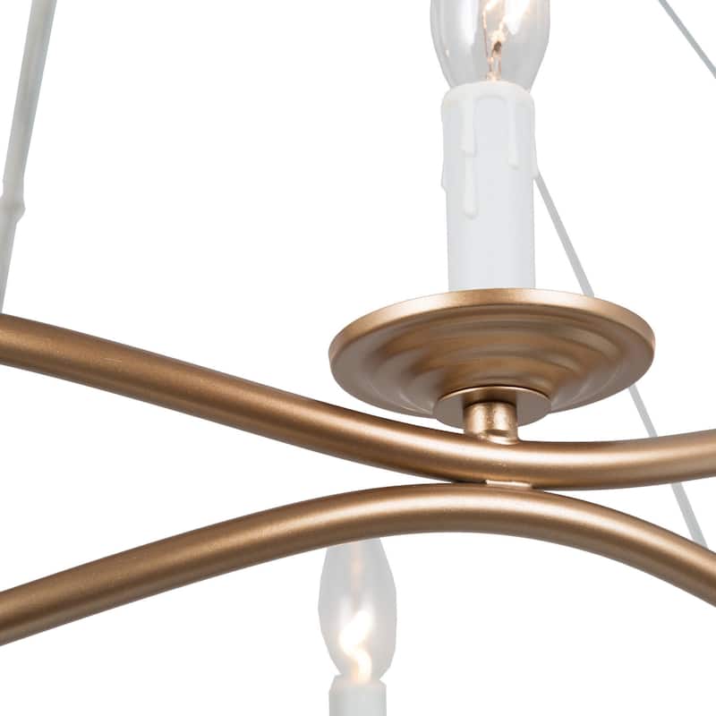 Mid-Century Modern 5-Light French Country Wagon Wheel Chandelier Gold Pendant Lighting