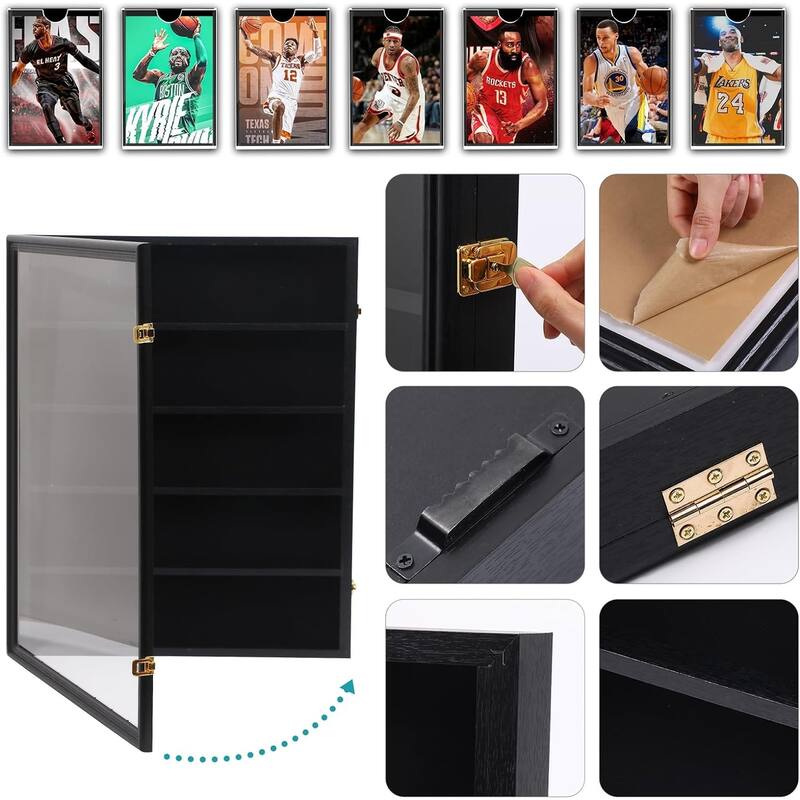 Card Display Case, Graded Sports Card Display for Basketball Football Hockey Trading Cards with UV Protection