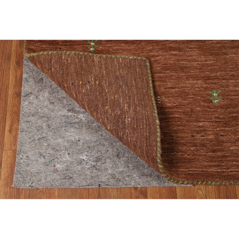 Hand Knotted Oriental 100% Wool Carpet Tribal Animal Pictorial Brown Gabbeh Area Rug - 5' 10'' X 4' 0''
