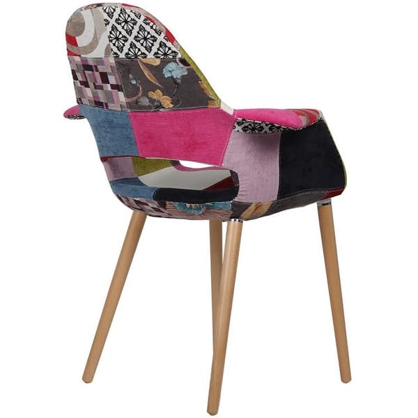 Shop 2xhome Set Of 2 Patchwork Patterned Fabric Upholstered