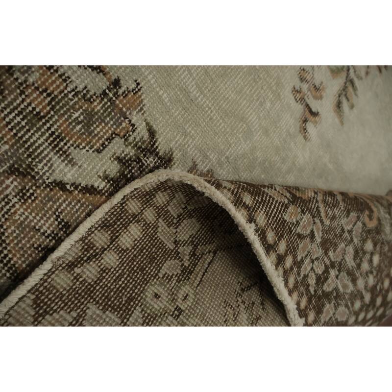 Hand Knotted Oriental 100% Wool Carpet Transitional Floral Beige & Ivories Anatolian Area Rug - 9' 1'' X 5' 7''