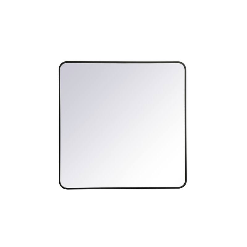 Ezra Soft Corner Metal Rectangular Mirror - 36" x 36" - Black
