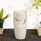 preview thumbnail 30 of 150, Glitzhome Oversized LED Lighted Ceramic Pot Floor Fountains for Outdoor Garden