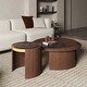 preview thumbnail 4 of 21, Set of 2 Round Coffee Tables, Mid-century Nesting Coffee Tables Sofa Center Tables