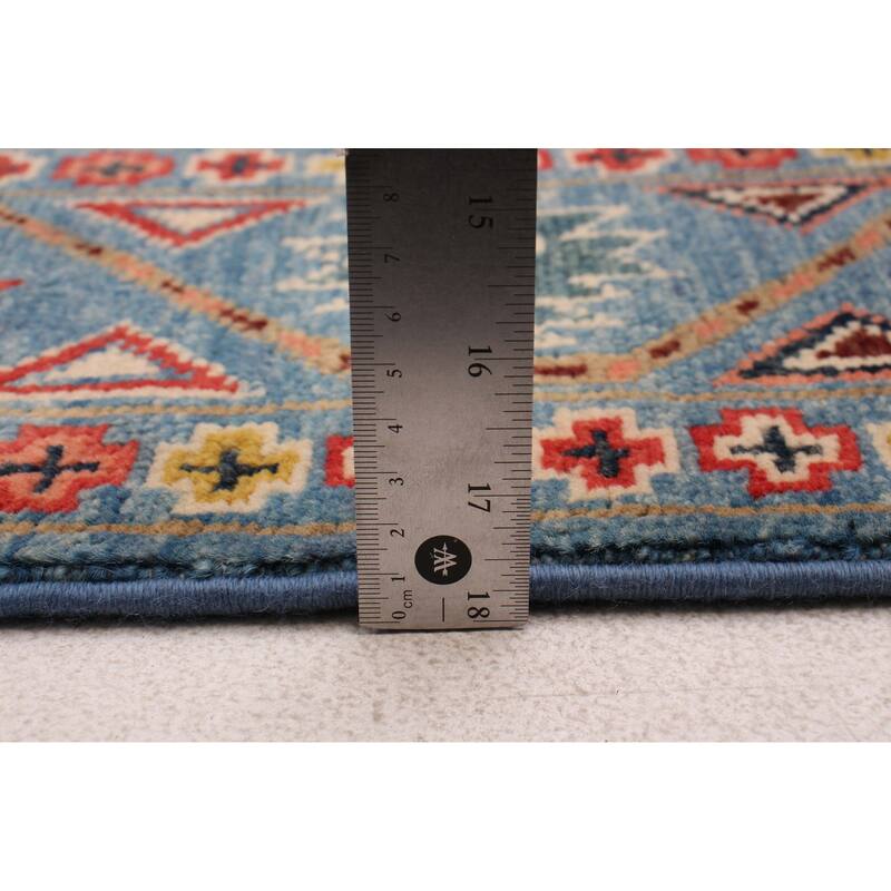 ECARPETGALLERY Hand-knotted Uzbek Ghazni Blue Wool Rug - 2'9 x 10'0
