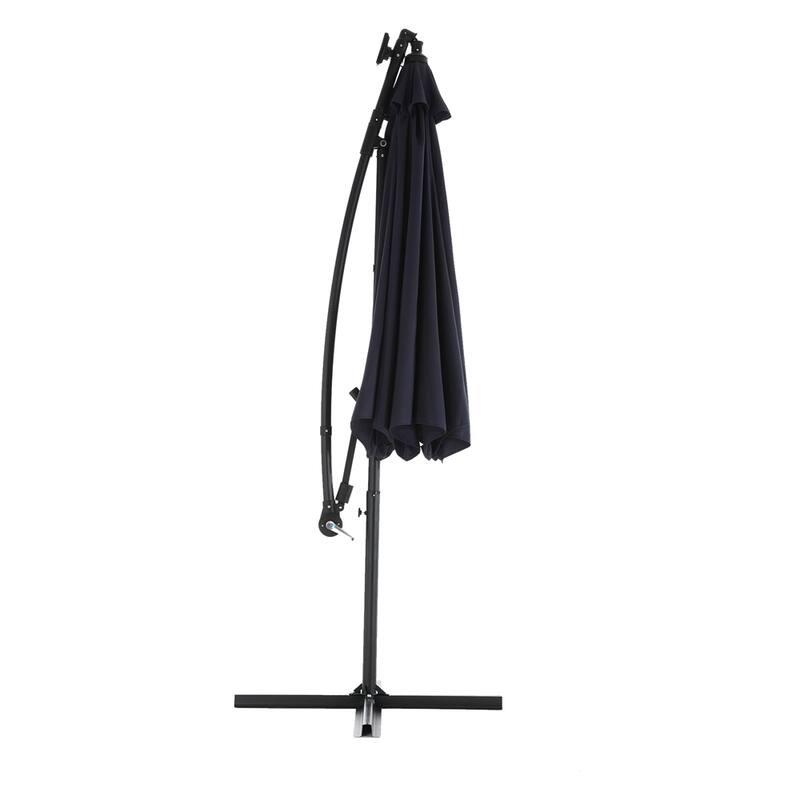 10ft Solar LED Offset Hanging Market Patio Umbrella