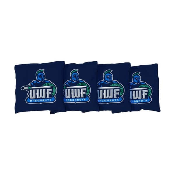 slide 2 of 3, UWF Blue Cornhole Bags All-Weather Resin Filled