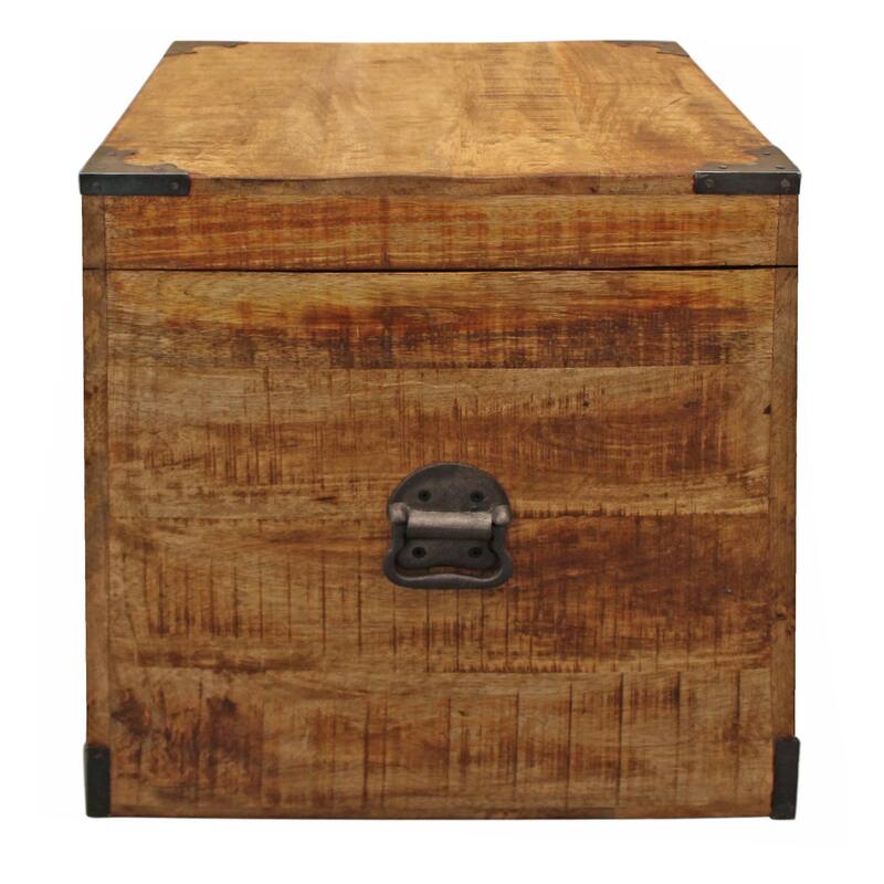 HomeRoots 20" Natural Brown Solid Wood Square End Table - 18.00 in. x 20.00 in. x 18.00 in.