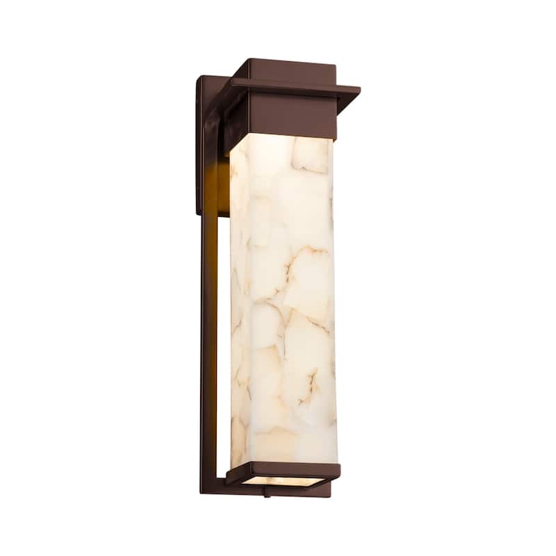 Justice Design Alabaster Rocks Pacific Dark Bronze Large Outdoor LED Wall Sconce