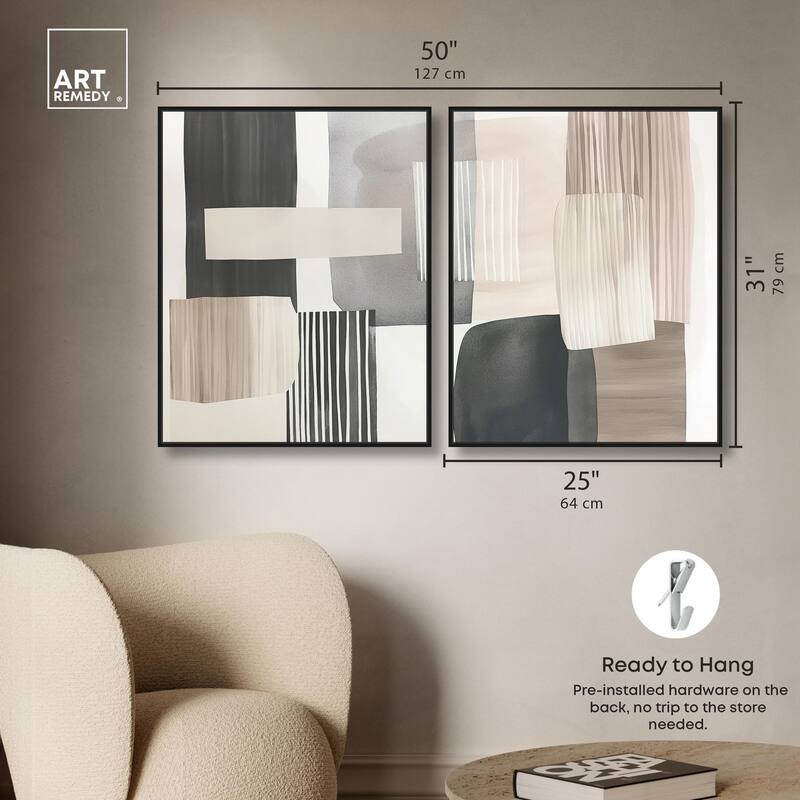 Floating Shapes II Canvas Set of 2 by Art Remedy
