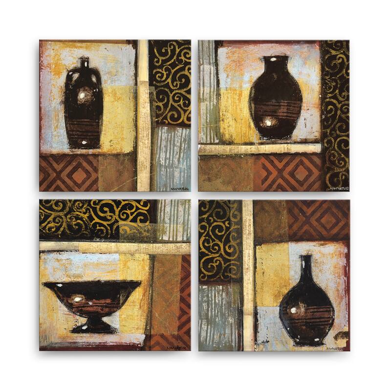Ancient Urn I-IV' 4 Piece Wrapped Canvas Wall Art Set by Norman Wyatt Jr.