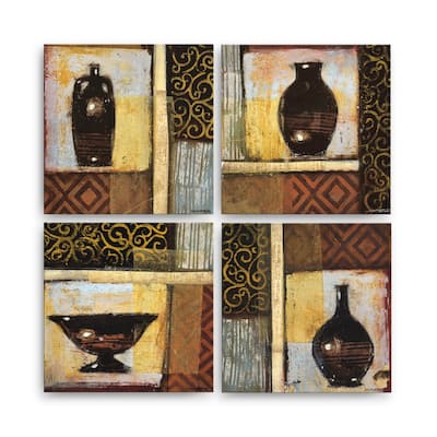 Ancient Urn I-IV' 4 Piece Wrapped Canvas Wall Art Set by Norman Wyatt Jr.