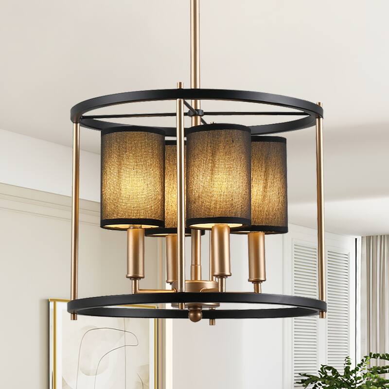 Dimmable Lantern Drum Chandelier Classic Drum Chandelier - 4-Light