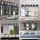 preview thumbnail 4 of 7, Modern 7-Light LED Vanity Fixture - Black Iron Finish with Acrylic Shades, Dimmable & Energy-Efficient