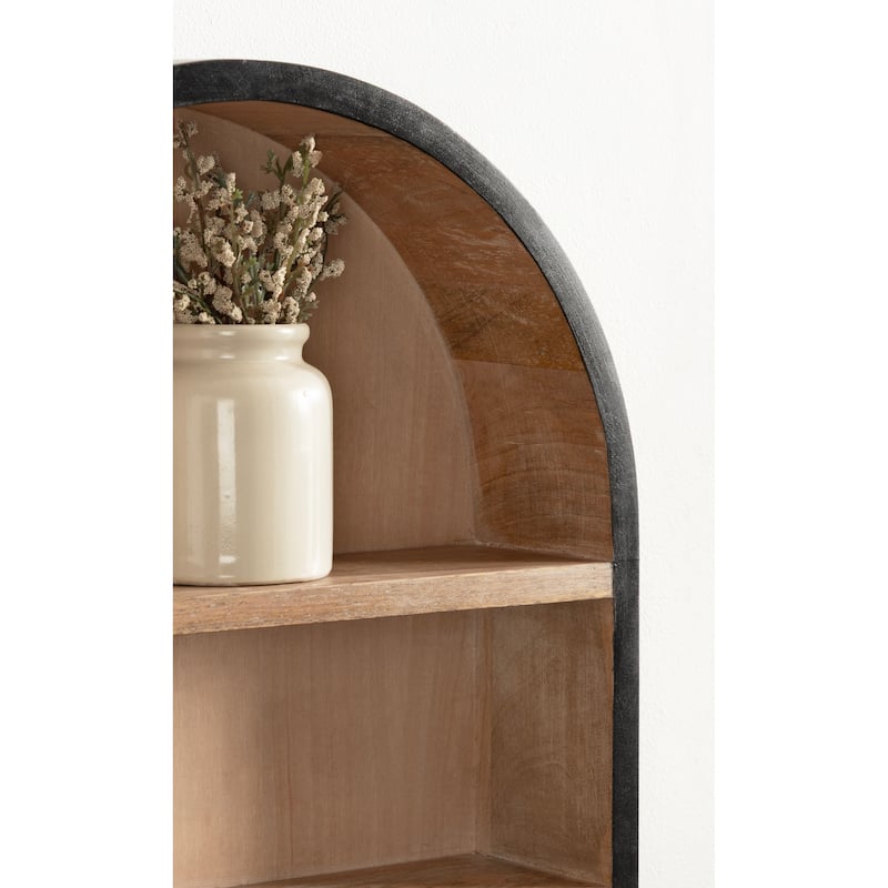 Kate and Laurel Hutton Wood Capsule Wall Shelf