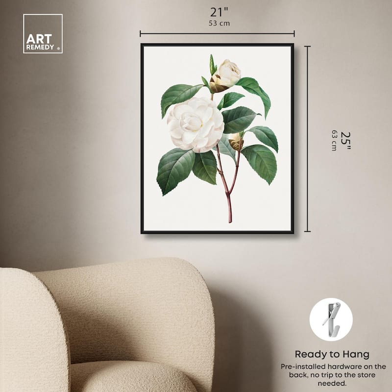White Camellia Canvas by Art Remedy
