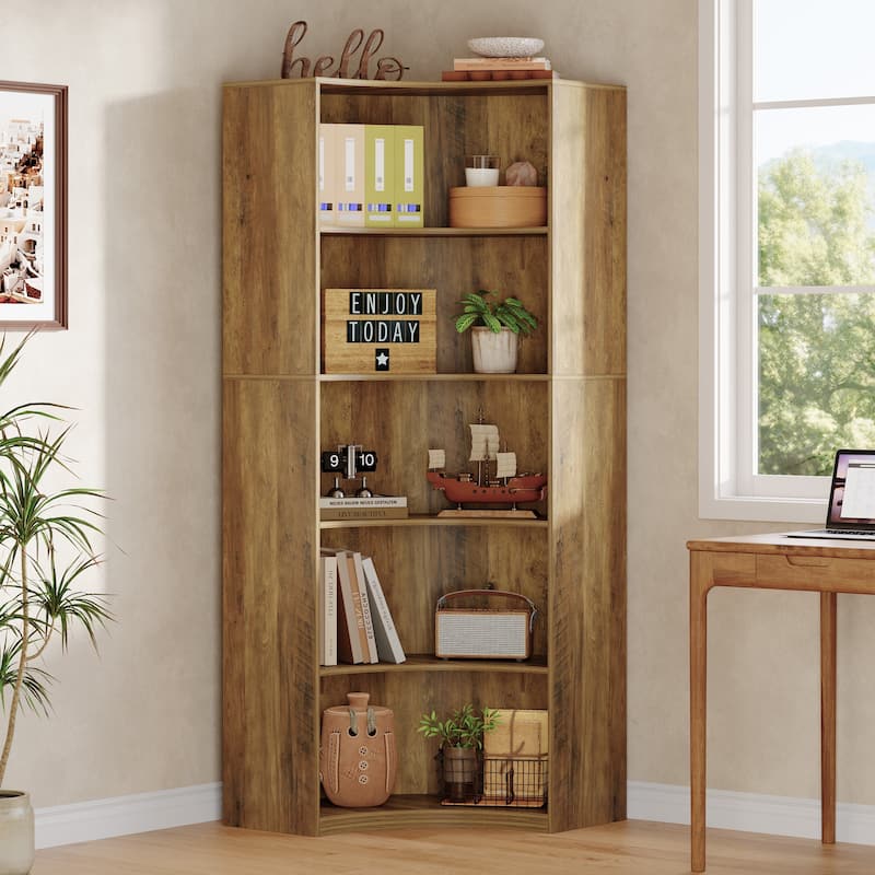 6-Tier Corner Bookshelf/Bookcase, 70.9" Corner Shelf, Storage Cabinet for Living Room, Kitchen, Home Office