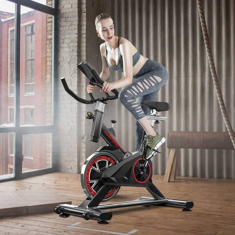 Indoor Sport Bike Stationary Professional Exercise Cycling Bike Slient Belt Drive For Home Cardio Workout - 33.5x17.7x43.3in