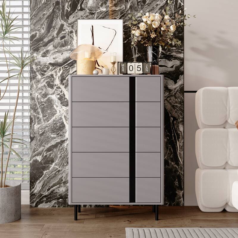 Side Cabinet with Adjustable Metal Legs - Modern Storage Solution