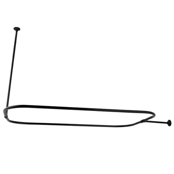 slide 2 of 3, Vintage Rectangular Shower Curtain Rod Matte Black