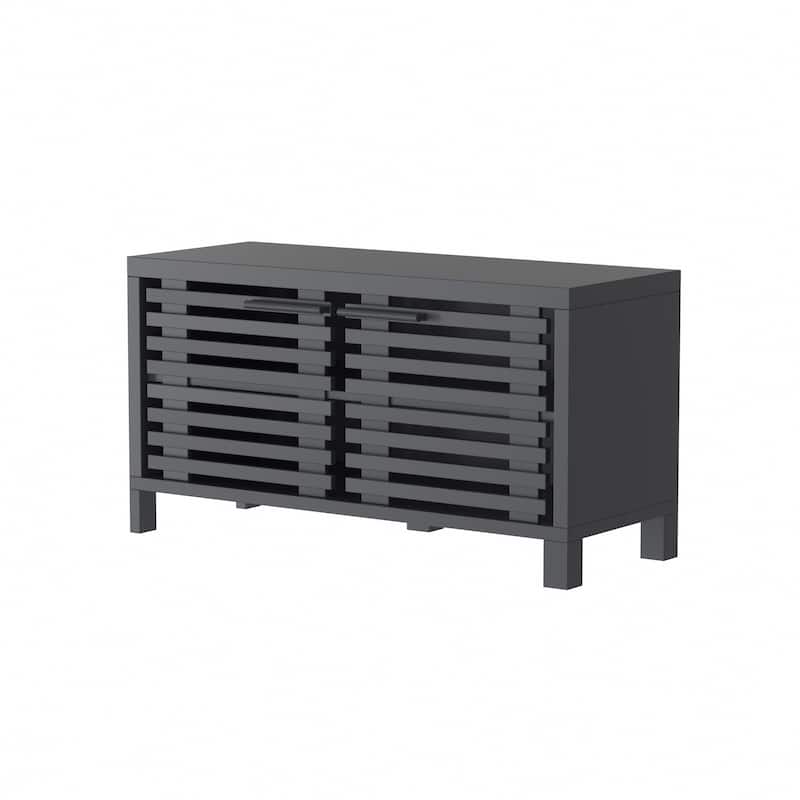 115" Modern Black Rectangular Storage TV Stand Media Console for TV's up to 120"