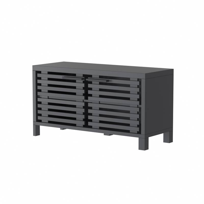 77" Modern Black Storage Media Console TV Stand for TVs up to 85"