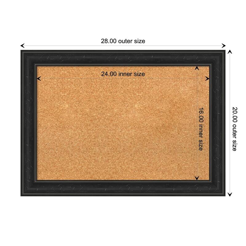 Shipwreck Black Narrow Framed Cork Bulletin Memo Board