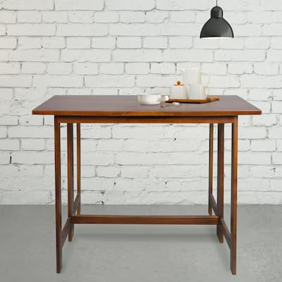 Solid Wood Flip-Top Folding Console to Dining Convertible Table - 40"W x 28"D x 30"H