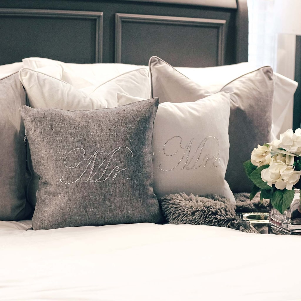 Sparkles Home Rhinestone Mr. & Mrs. Pillow Set