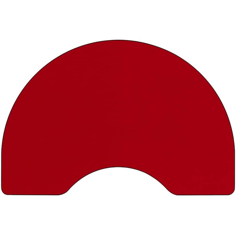 Mobile 48''W x 72''L Kidney Thermal Laminate Activity Table - Adjustable Legs