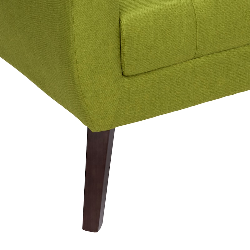Tufted Wingback Accent Chairs Linen/Faux Leather/Velvet Armchairs Set of 2