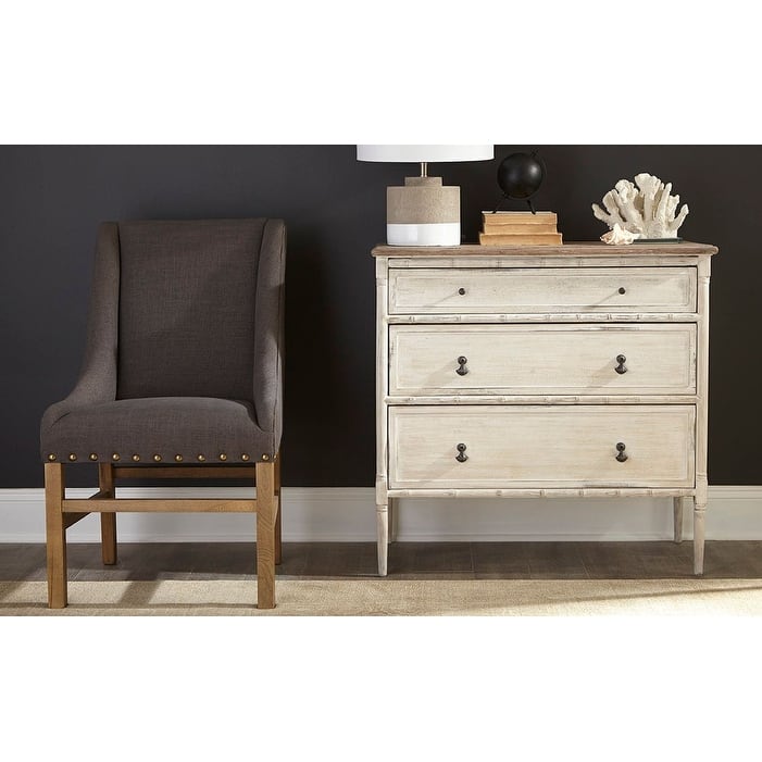 Calais 36-inch Distressed Mahogany Chest of Dresser Drawers