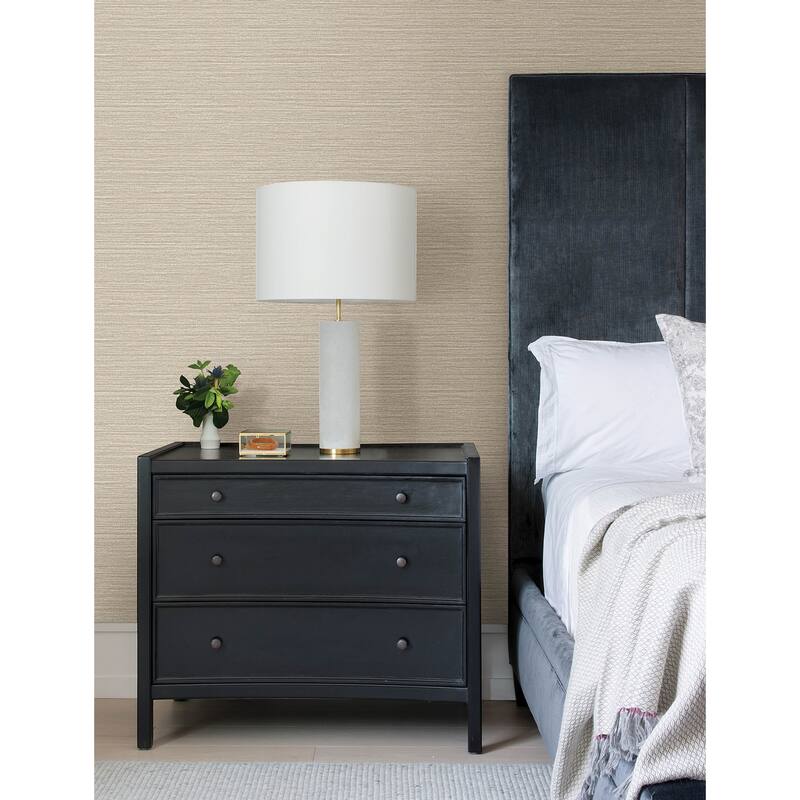 Advantage Hazen Taupe Shimmer Stripe Wallpaper